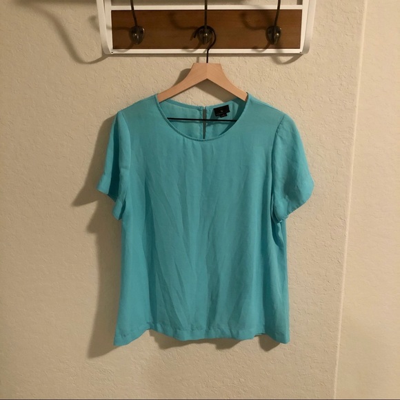 Worthington Tops - Worthington Egg Blue Round Neck Medium Blouse